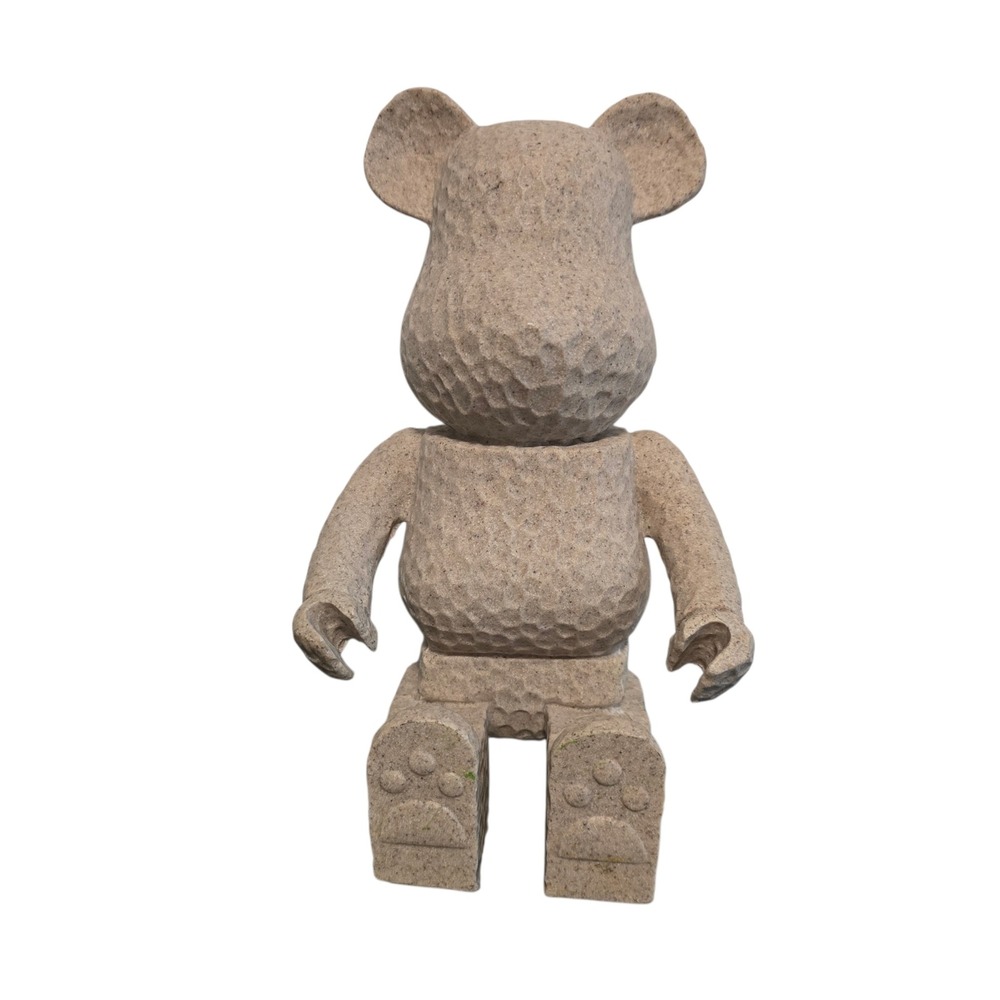 Bearbrick Style Carved Stone Look Figurine Art Toy Sculpture Sand 8 Inch